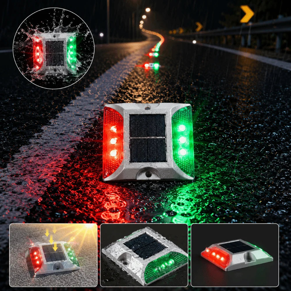 Solar Powered Solar Road Stud Light Outdoor Lighting Durable LED Ground Light Flashing Reflective Traffic Marker Light Garden