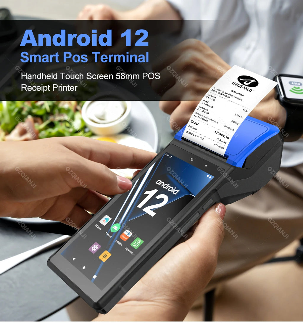 Android 14/13/11 3G 4G Handheld POS Terminal With 58mm Thermal Printer 1D 2D Scanner NFC Reader RAM3GB ROM32GB Mobile Device