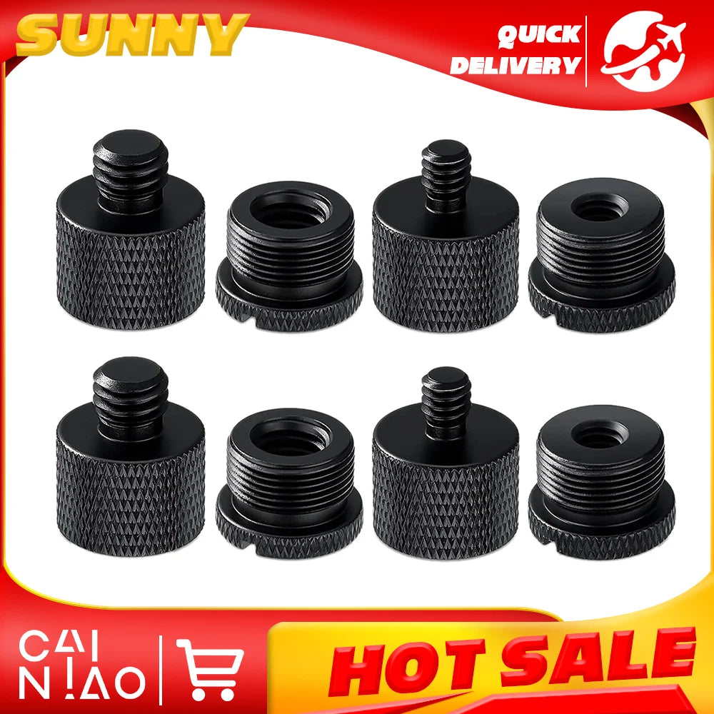 8Pcs Mic Stand Thread Adapter Set,5/8 Female To 3/8 Male and 3/8 Female To 5/8 Male Screw Adapter Thread