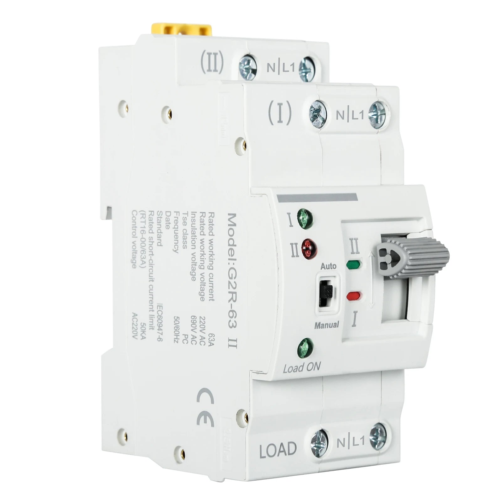 DEWIN G2R Din Rail 2P 63A ATS Dual Power Automatic Transfer Switch Electrical Selector Switches 220V Electrical Selector Switch