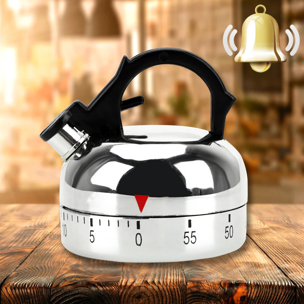 Kitchen Tool Gadgets Cooking Reminders Tools 60 Minutes Kitchen Timer Mechanical Timer Countdown Alarm Reminder Kettle Shape