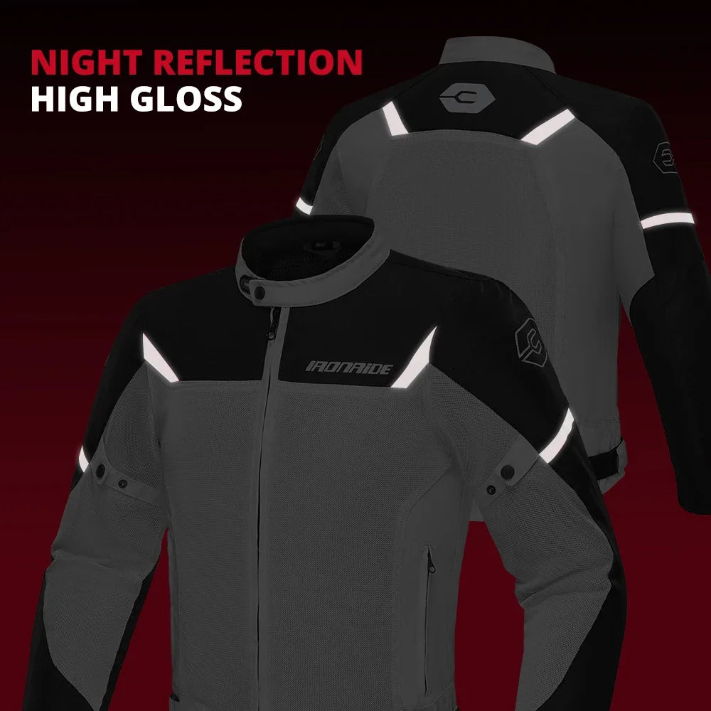 New Motorcycle Jackets Breathable Motorbike Riding Jackets Wear-Resistant Motocross Clothing Built-in Protective Gear