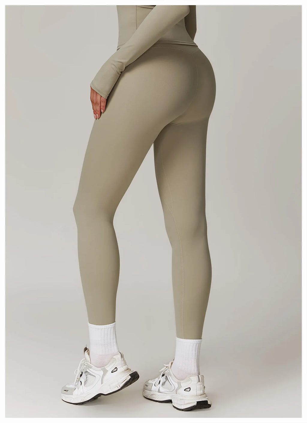 Women's High Waist Yoga Leggings Workout Pants Nylon Spandex Solid Gym Fitness Activewear
