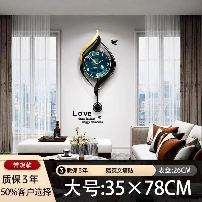 Modern Creative Wall Watch Xenomorph Chinese Style Interior Wall Clocks Luxury Metal Wall Art Reloj Pared Living Room Decoration