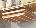 Kitchen Hanging Organizer Rack with Hooks Under Cupboard Paper Towel Rags Hanger Cutting Board Pot Cover Holder Storage Shelf