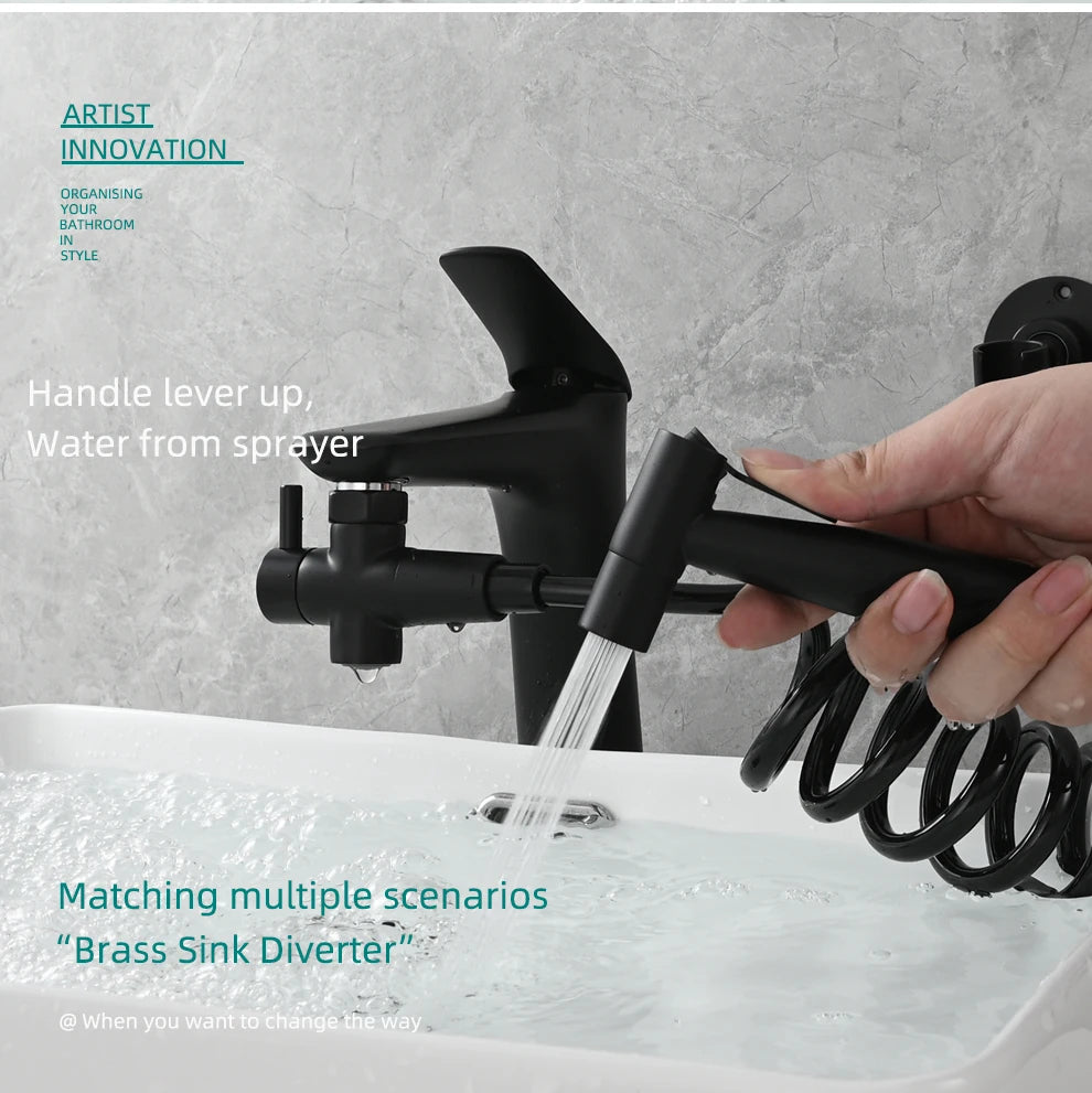 Ciencia Brass Faucet Diverter Valve Kitchen Sink Faucet Valve Splitter with Aerator Sink Hose Connector M22 to M24