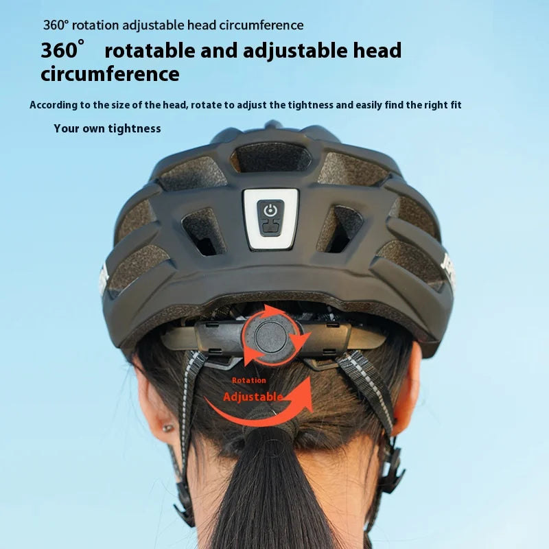 JEPOZRA Cycling Helmet Man Women LED Light Helmet Road Mountain Bike Helmet Bicycle Helmet Rechargeable Brim Design Helmet