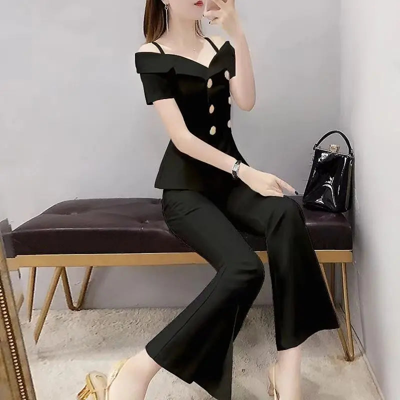 Womens 2 Pant Sets Blazer and Outfit Wide Leg Trouser Suit White Two Piece Set Pants for Women Sexy Classy Co Ord Promotion Xxl