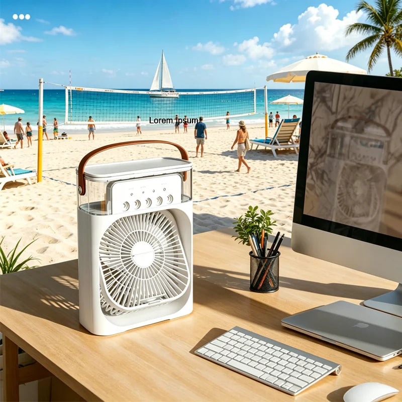 Humidifier Cooler Fan 3 Gear Air Conditioner Cooler Portable USB Desktop Spray Fans For Office Dormitory Room Cooling