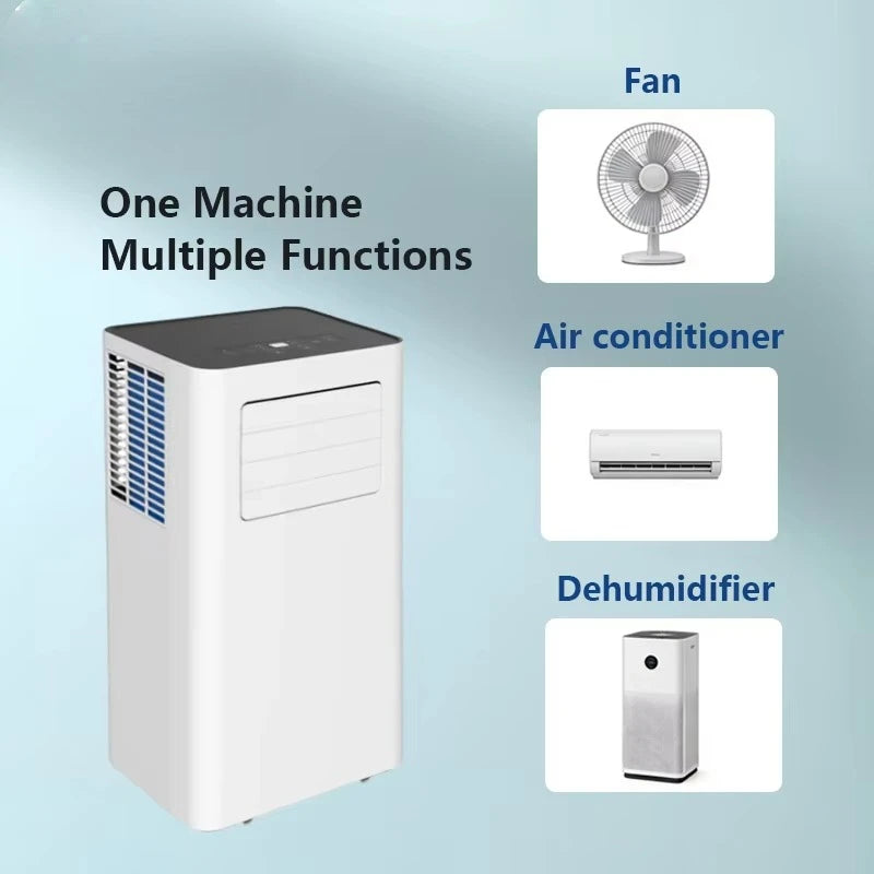 9000BTU Electric Low Noise Energy-Saving Cooling&Heating Portable Air Conditioner with Wheels for Living Room