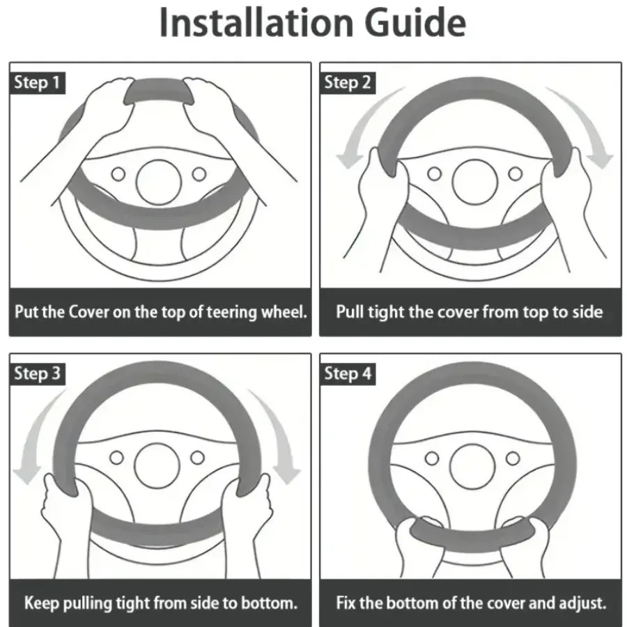 [Anti-Slip Car Protector] 15 Inch Universal Skull And Moon Steering Wheel Cover 1pc All-Season Anti-Slip Durable Car Protector,