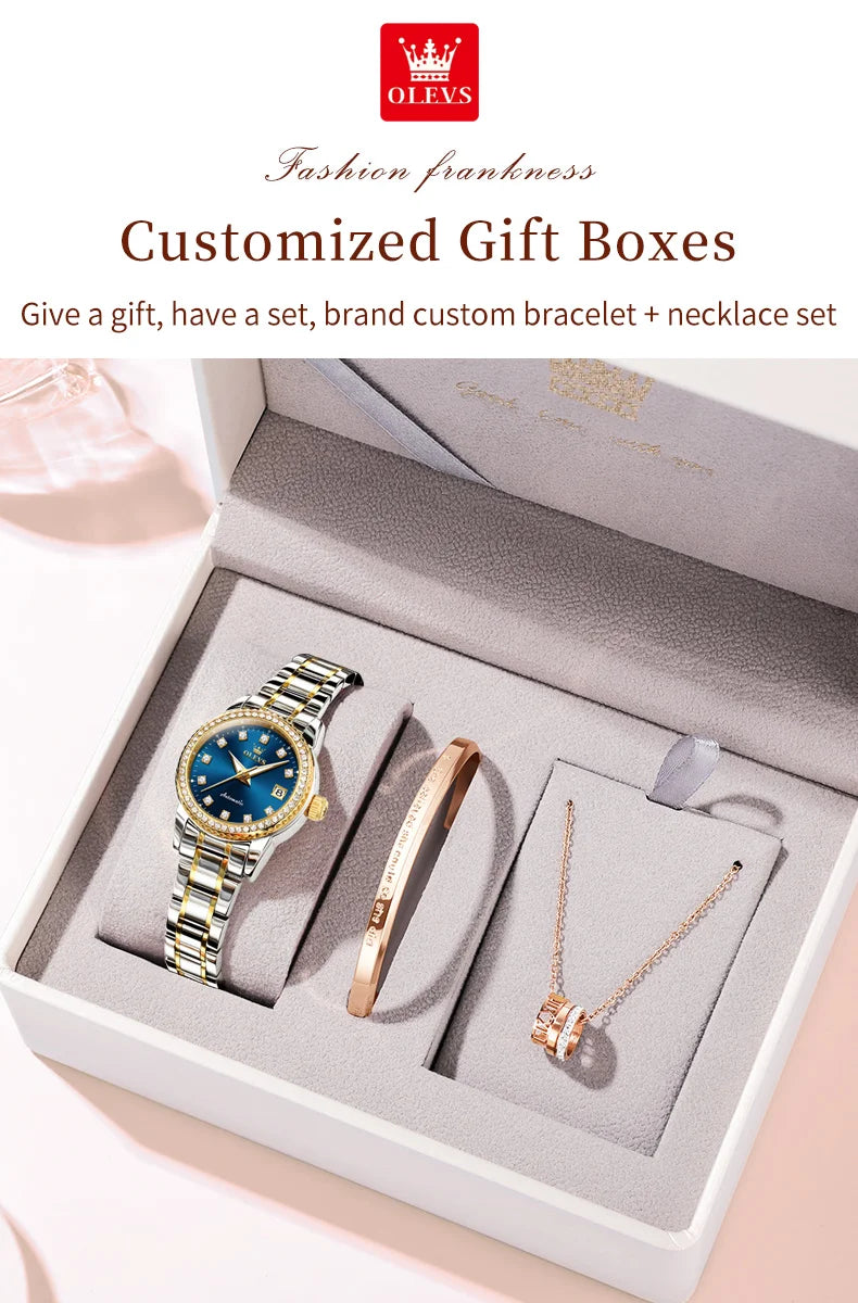 OLEVS Automatic Mechanical Watch for Ladies Auto Date Top Brand Business Luxury Women Watch NEW 7003