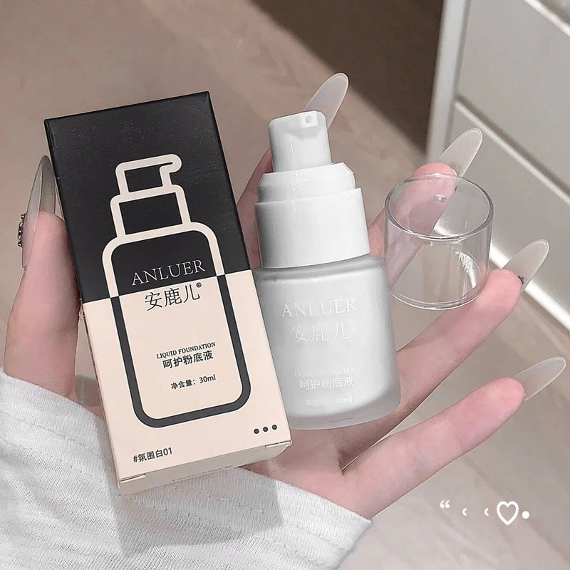 White Liquid Foundation Makeup, Matte Full Coverage Concealer, Waterproof Oil Control Face Paint for Cosplay Halloween Stage