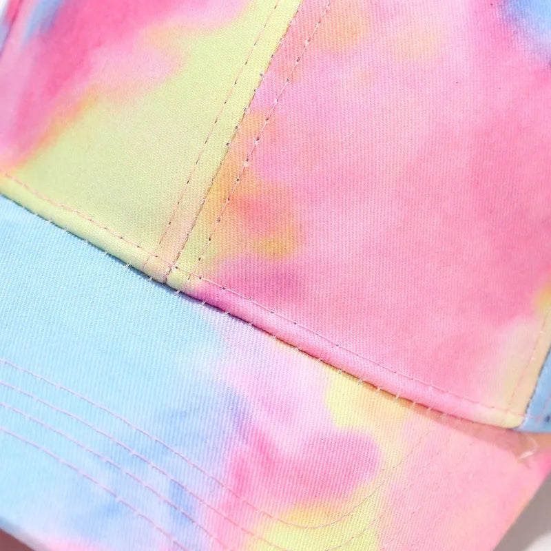 New Fashion Colorful Tie-dye Baseball Cap Spring Men's and Women's Trend Lovers Hat Outdoor Sports Adjustable Sun Graffiti Bones