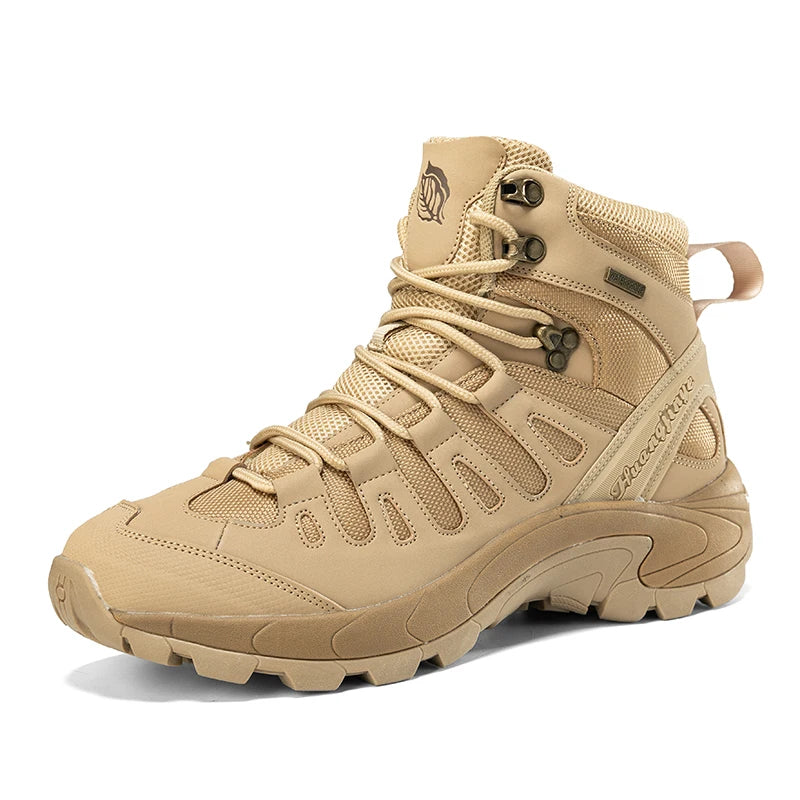 Winter Anti-slip Mens Boots Outdoor Leather Hiking Boots Breathable Men Desert Boots Comfortable Ankle Boots Men Work Shoes