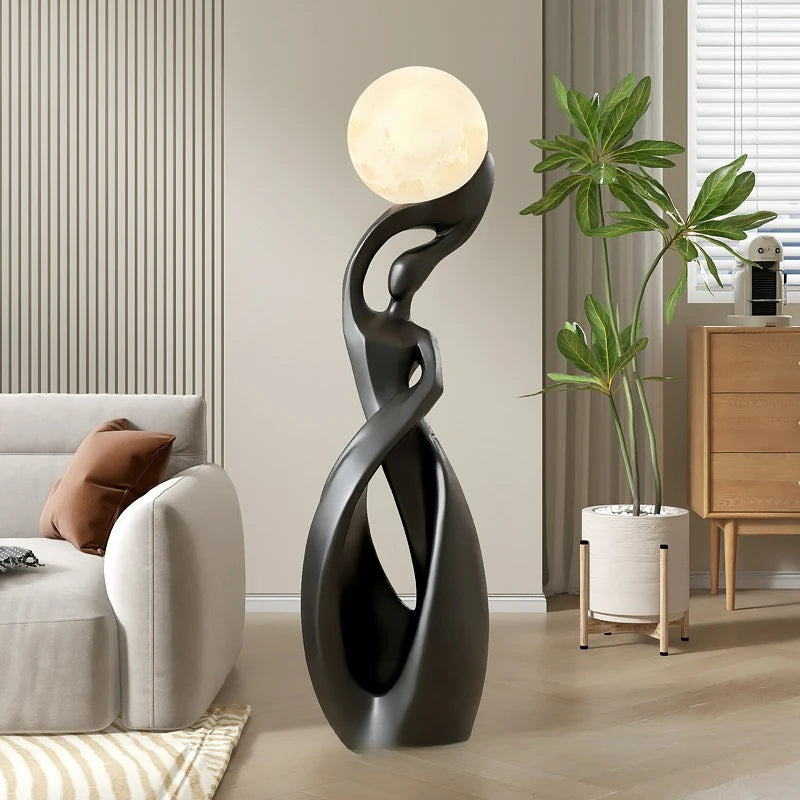 Artistic Lady Floor Lamp Moon Color Lighttapping Adjustable USB Charging Home Living Room TV Cabinet Sofa Side Floor Lamp