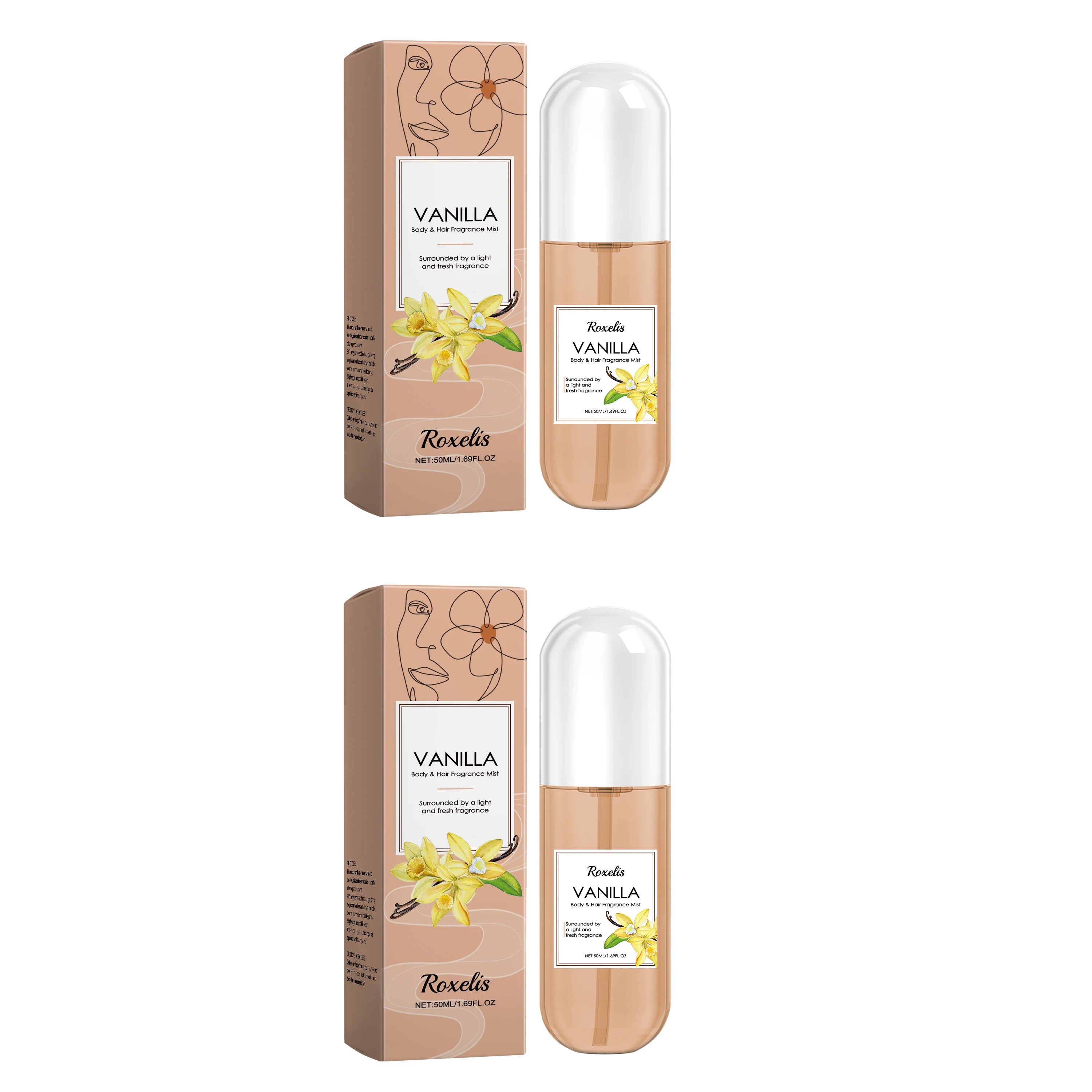 Vanilla Scented Body Fragrance Spray, Naturally Fresh Light Scent, Long-Lasting Daily Body and Hair Perfume Spray