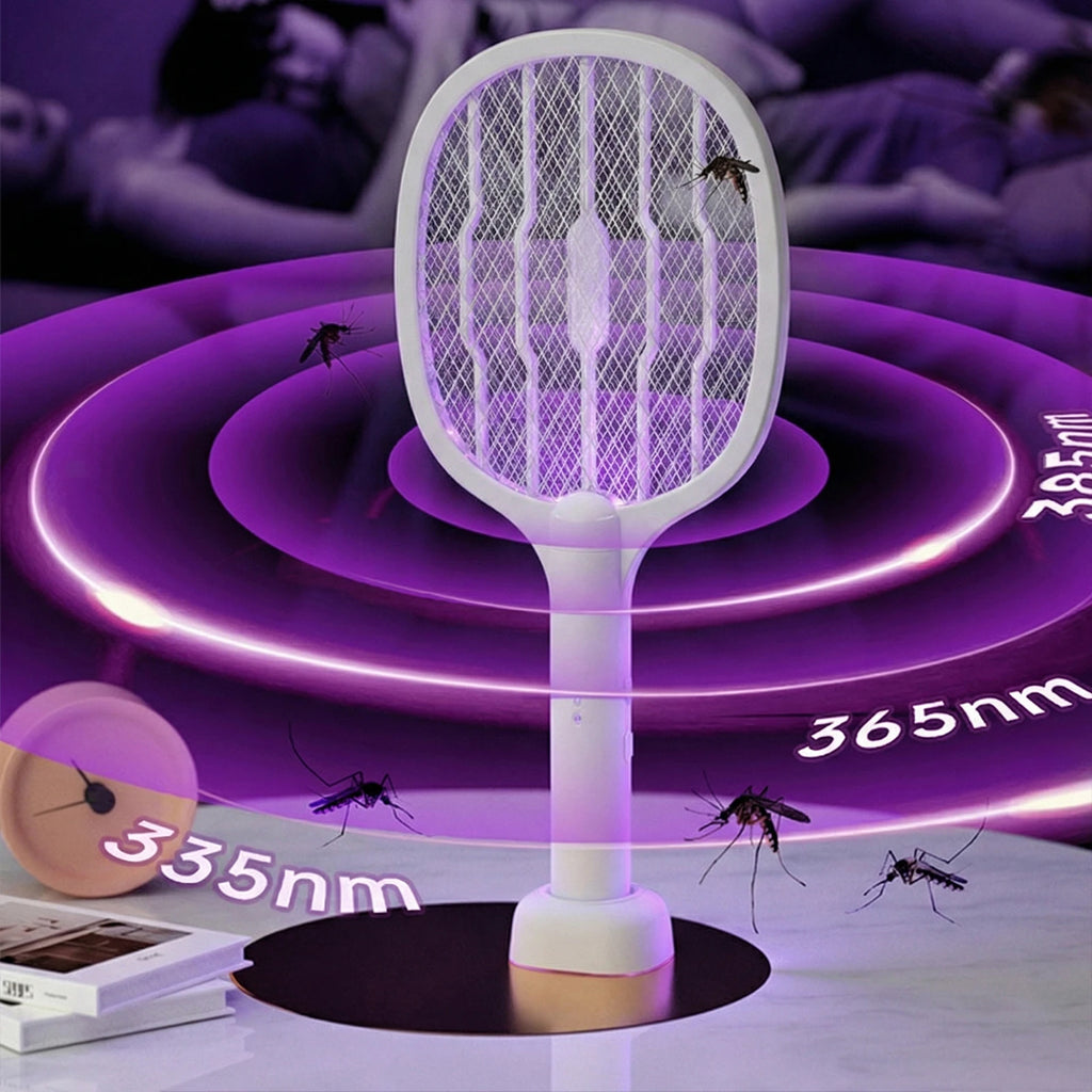 2 In 1 Electric Mosquito Swatter Mosquito Killer Lamp Killer Insect Killer 3000V USB Rechargeable Mosquito Killer Fly Killer