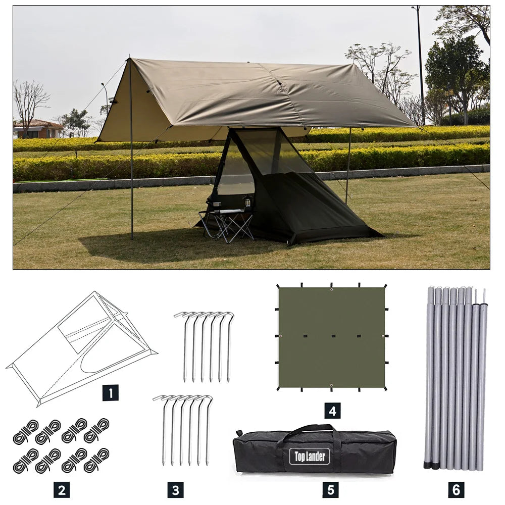 Airy 1 Mesh Tent Trekking Pole Tent Lightweight Solo Tent Camping Tarp Tent Hiking backpacking Single One Person Tent Shelter