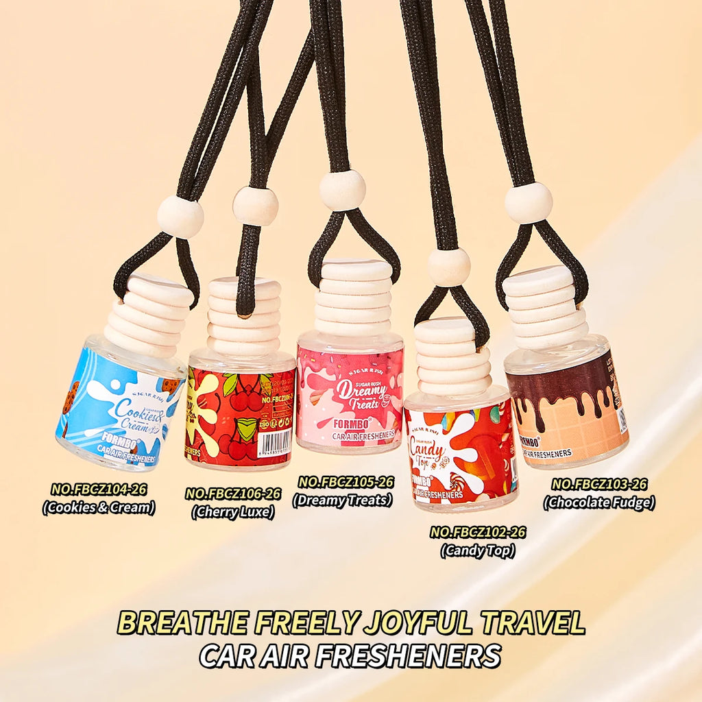 Car Air Freshener Hanging Perfume Bottle Cookies & Cream Cherry Luxe Dreamy Treats Scent Auto Rearview Mirror Pendant Deodorant
