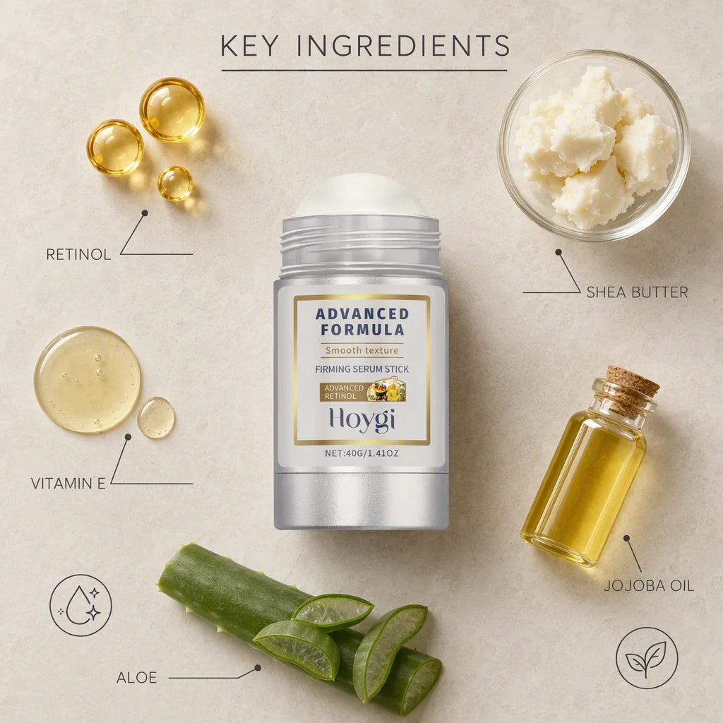 Hoygi Retinol Firming Serum Stick Solid Facial Balm Moisturizing Brighten Skin Tone For Face Neck  Care Balm Cream