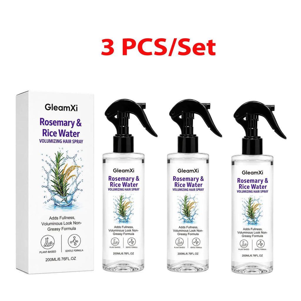 Rosemary Rice Water Volumizing Hair Spray 200ml Lift Hair Roots Adds Fullness Smooth Frizzy Hair Lightweight Non Greasy