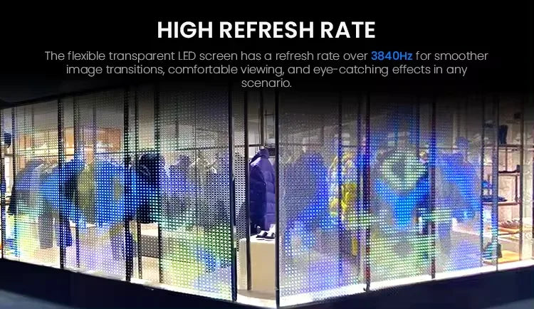 Customizable Window Glass Indoor Digital Advertising Transparent Flexible Film Led Display P6 P8 Led Film  P10 Led Screen