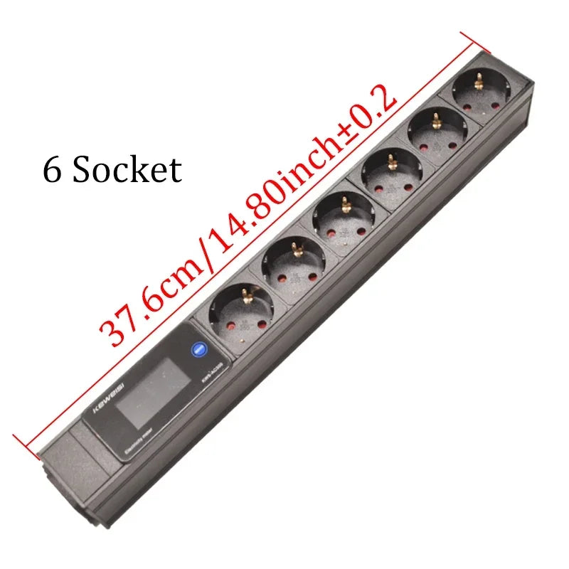 EU Power Strip Power Energy Volt Watt Kwh Meter 2/3/4/5/6/7/8/9/10/11Ways EU Socket extension electrica C14 interface