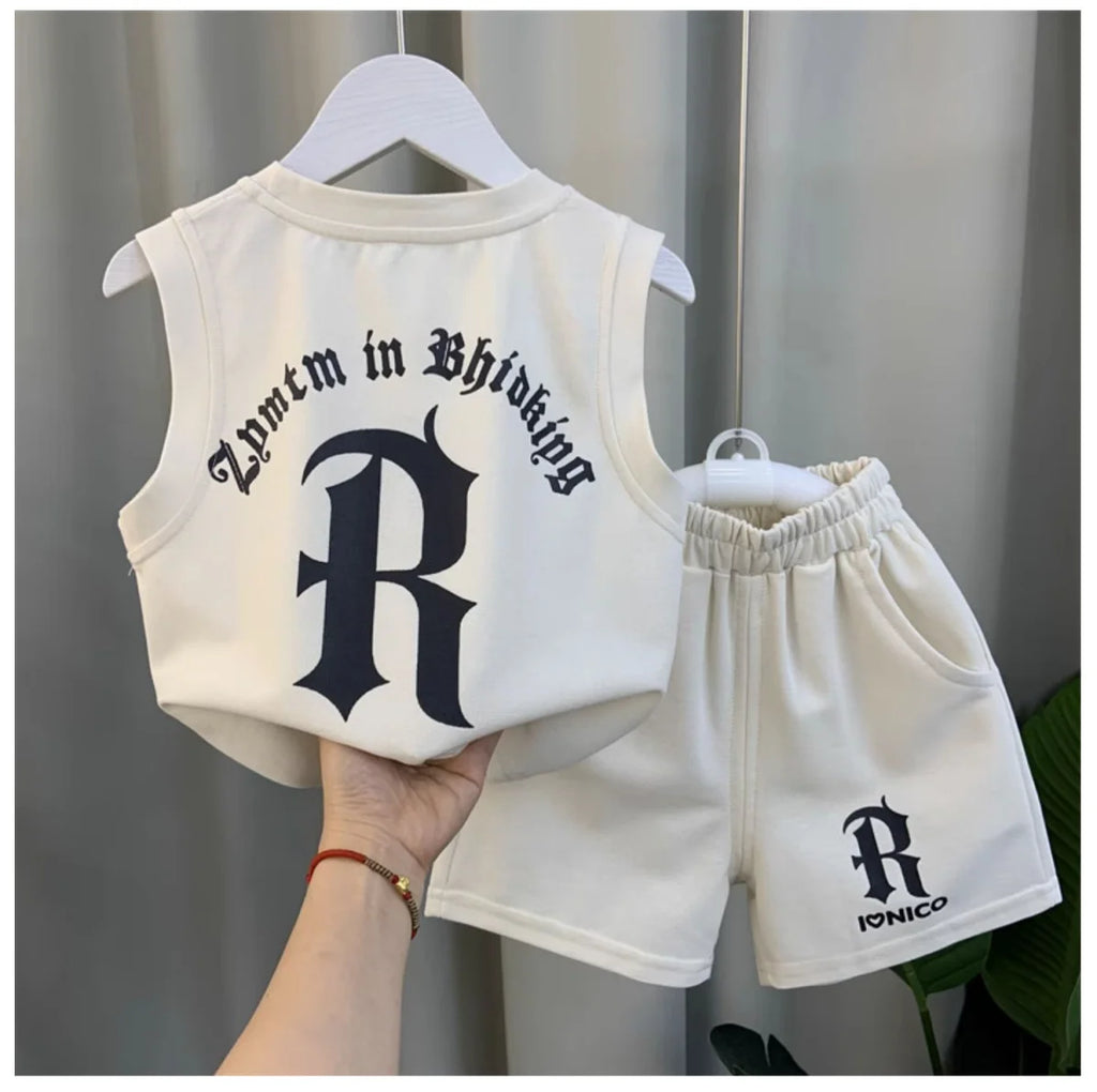Children's Summer Clothing Set 2026 New Fashionable Boys and Babies Sleeveless T-shirt Shorts 2-Piece Girls' Casual Sports Set