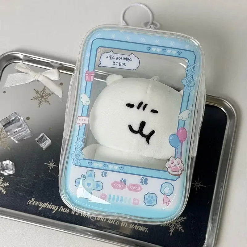 New Fun Creative Prison-themed Itabag Transparent Case For 13cm Doll Portable Clear Keychain Gift Box Collectibles Storage Pouch