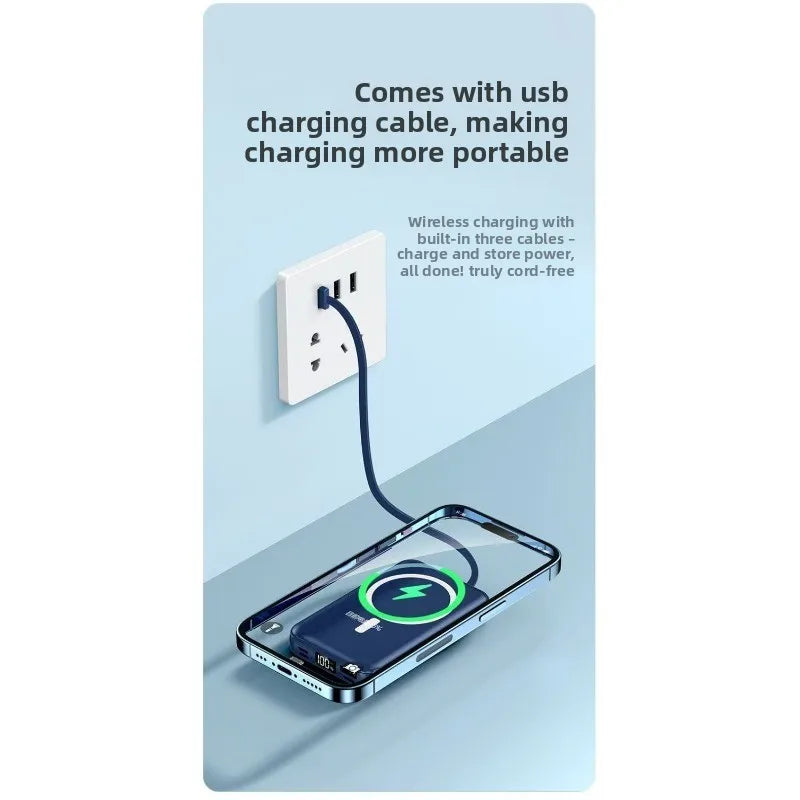 10000mAh power bank magnetic battery pack power bank with USB cable20W fast charging ultra-thin battery external magsafe charger