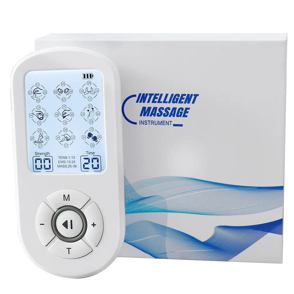 Professional 36 Modes TENS Pulse Rechargeable Machine EMS Muscle Stimulator Back Waist Body Massage Relax Electrostimulator Use