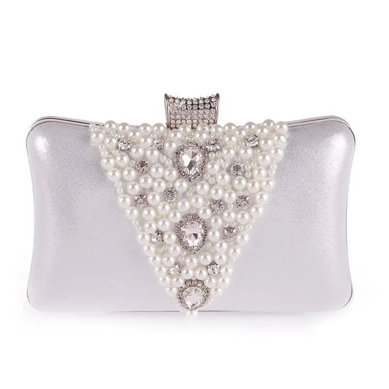 Women's Diamond Dinner Bag Portable Party Banquet Pearl Cheongsam Dress Fashion Rhinestone Handheld Clutch Bag Bolsas Grife Luxo