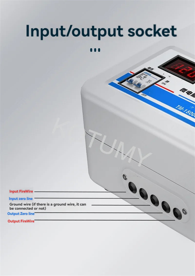 Voltage Stabilizer 220V Automatic Household High-Power 15kw Pure Copper Low-Voltage Air Conditioner Special Voltage Regulator