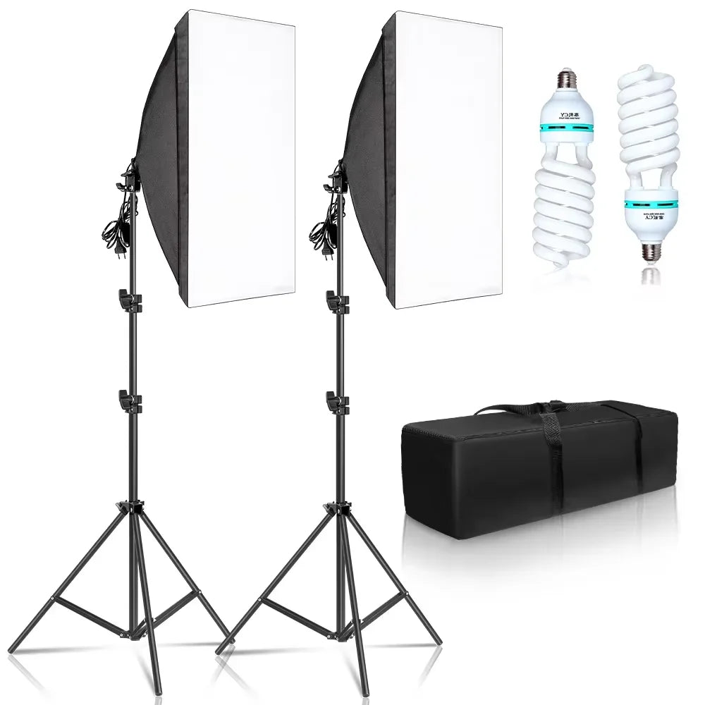 5500K Photography Daylight 4PCS 45W High Bright  Fluorescent Lighting Bulbs E27 Base For Photographic Photo Video Studio
