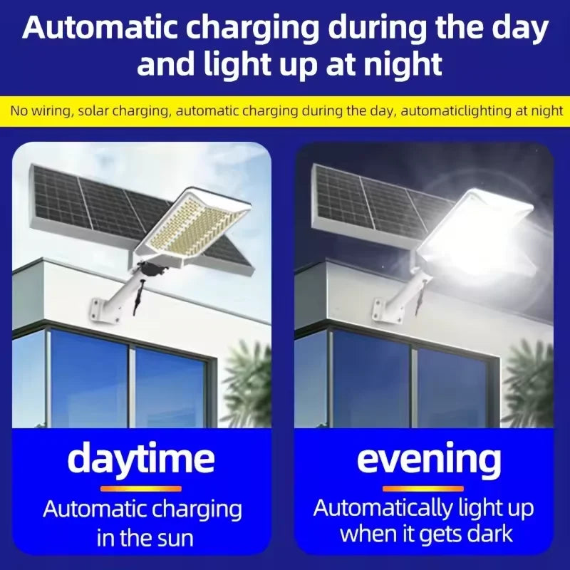 Solar Street Light 6500W 15000mAh 7500k Dusk To Dawn Solar Lights Automatic Dusk To Dawn with Control for Yard, Garden, Patio