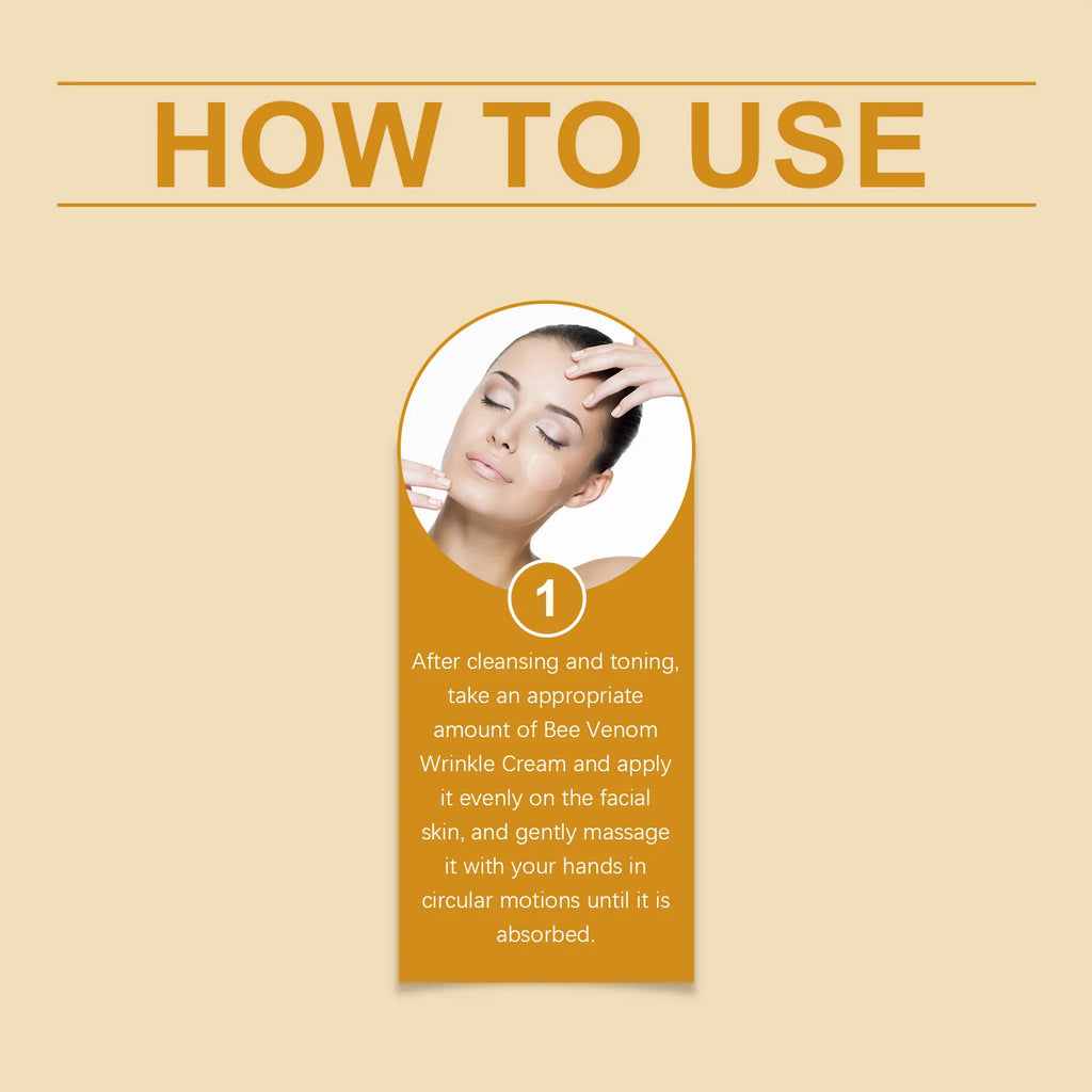 Wrinkle Removal Cream Firming Facial Lifting Moisturizing Deep Hydration Smoothing Fine Lines Repair Skin Bee Venom Cream 20g