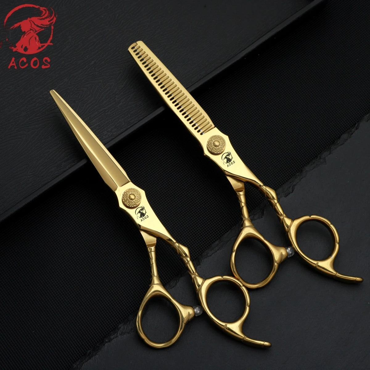 ACOS Professional Barbershop Scissors Set 440C Steel 6-inch Hair Thinning Clippers for Household Barber Tools