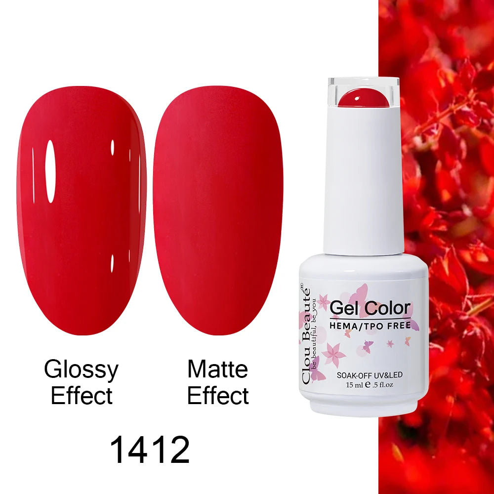 Clou Beaute HEMA TPO FREE Caramel Brown Wine Red Coffee Gel Nail Polish High Pigment Autumn Nail Art Full Coverage UV Varnish