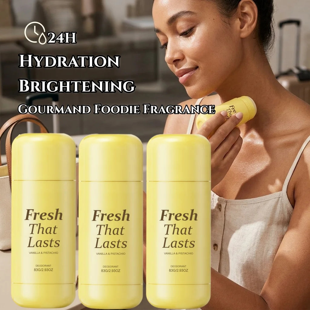 3-IN-1 Vanilla Pistachio Deodorant Stick,Niacinamide&Turmeric Brightening Body Balm for Dark Underarm,24H Fresh&Odor Protection Long Lasting Odor Protection&Soothe Post Shaving Irritation,Natural Deodorant&Gourmand Foodie Fra