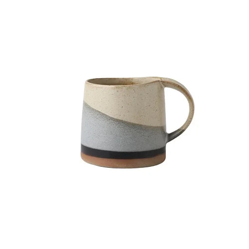 Japanese Retro Stoneware Coffee Cup Household Ceramic Hanging Ear Mug Cup English Afternoon Tea Tea Cup Breakfast Milk Mug Gift