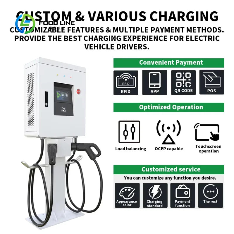 Customized Electric Charger Car Station Ev Charge Portable 20-60KW Single Connector DC Charging Station GB/T