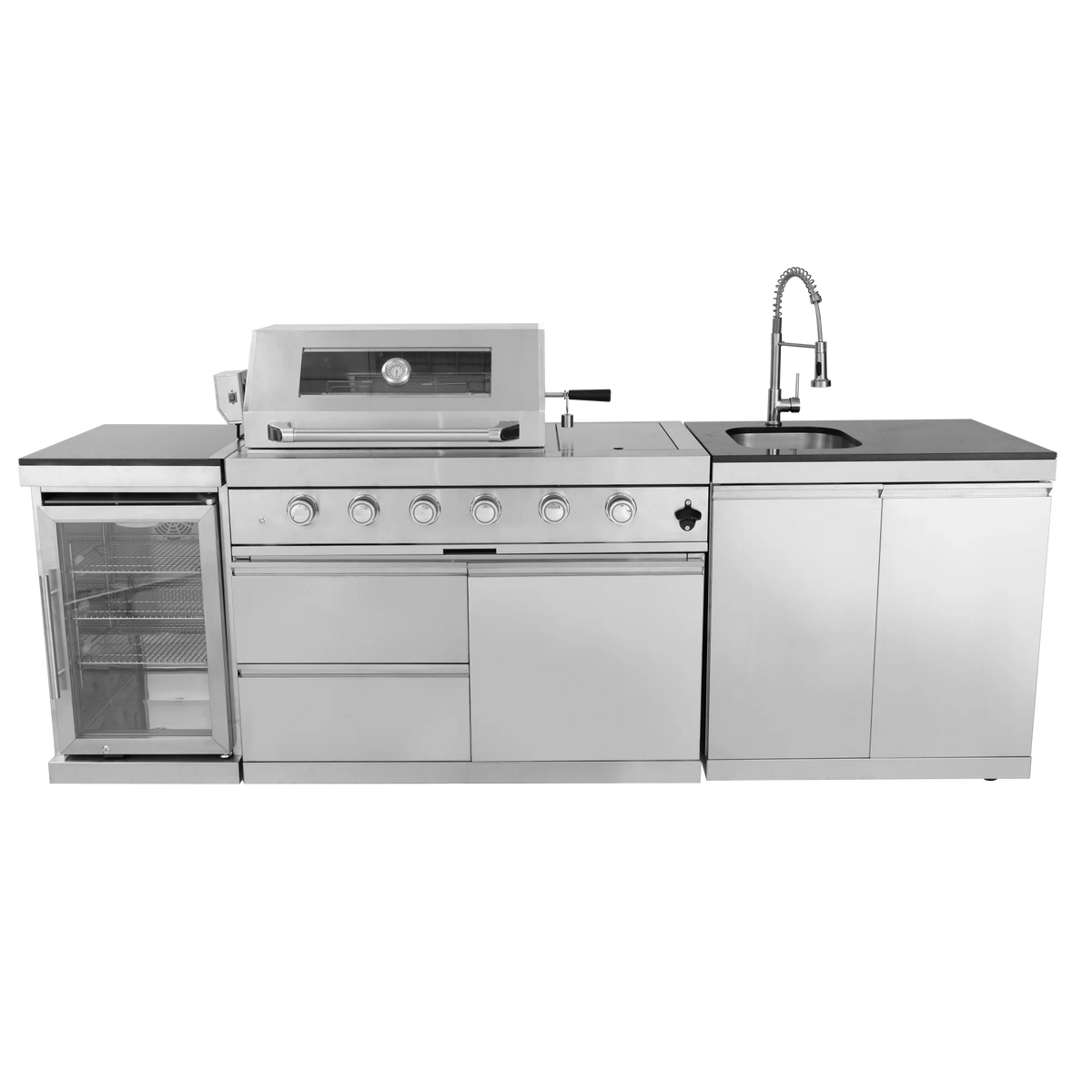 Custom Modular Outdoor BBQ Backyard Kitchen 304 Stainless Steel Outdoor Kitchen Can Assemble Freely Sink Refrigerator