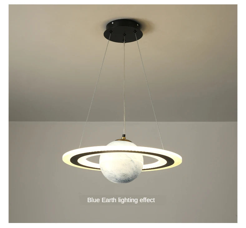 Saturn Pendant Lights for Children Bedroom Modern Led Hanging Lamp Planet Decoration Kids Lighting Ceiling Chandeliers Modern