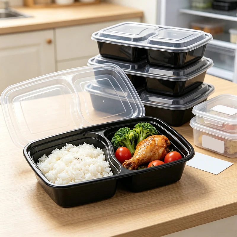 10Sets Disposable Food Boxes Lunch Leakproof Fridge Kitchen Camping Picnic Disposable Food Boxes BBQ Party Storage Tableware