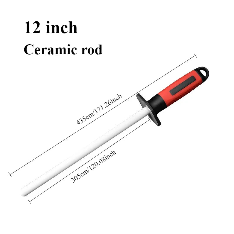 Diamond Sharpening Rod Tungsten Steel Carbon Steel  Kitchen Gadgets Slaughterhouse Butcher Ceramic Household Knife Sharpener