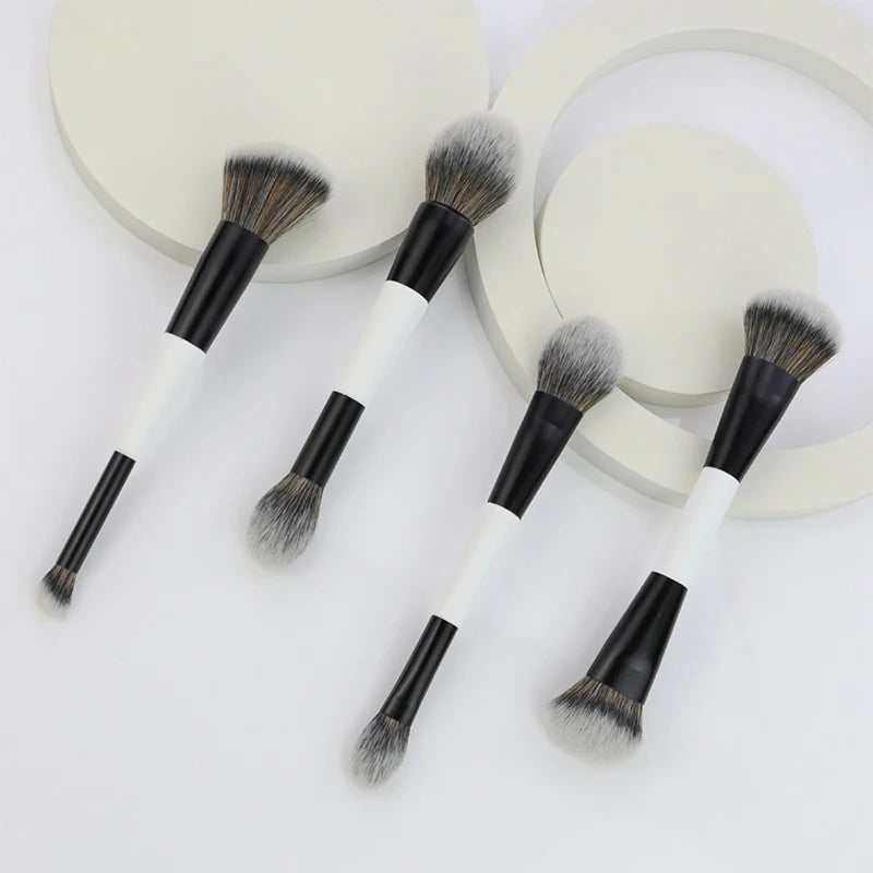 ✔Dual-Ended Foundation Face Brush Double-ended Powder Blush Contour And Eyeshadow Concealer Makeup Brushes