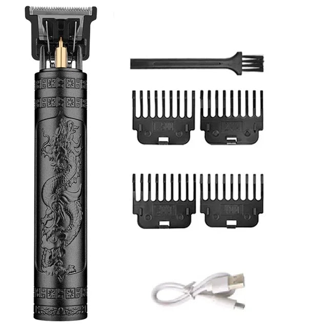 T9 Hair Trimmer for Men Cordless Beard Clipper 4 Guide Combs Brush USB C Cable Silent Operation Shaver Home Haircut Tool Kit