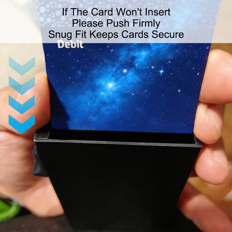 Engraved Rfid Credit Card Holder Smart Wallet Customized Slim Metal Pop Up Personalized Bank Cardholder Wallets for Men Women