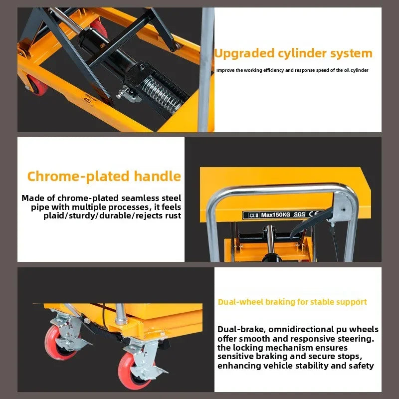 Manual scissor lift platform truck Hydraulic lift loading and unloading platform